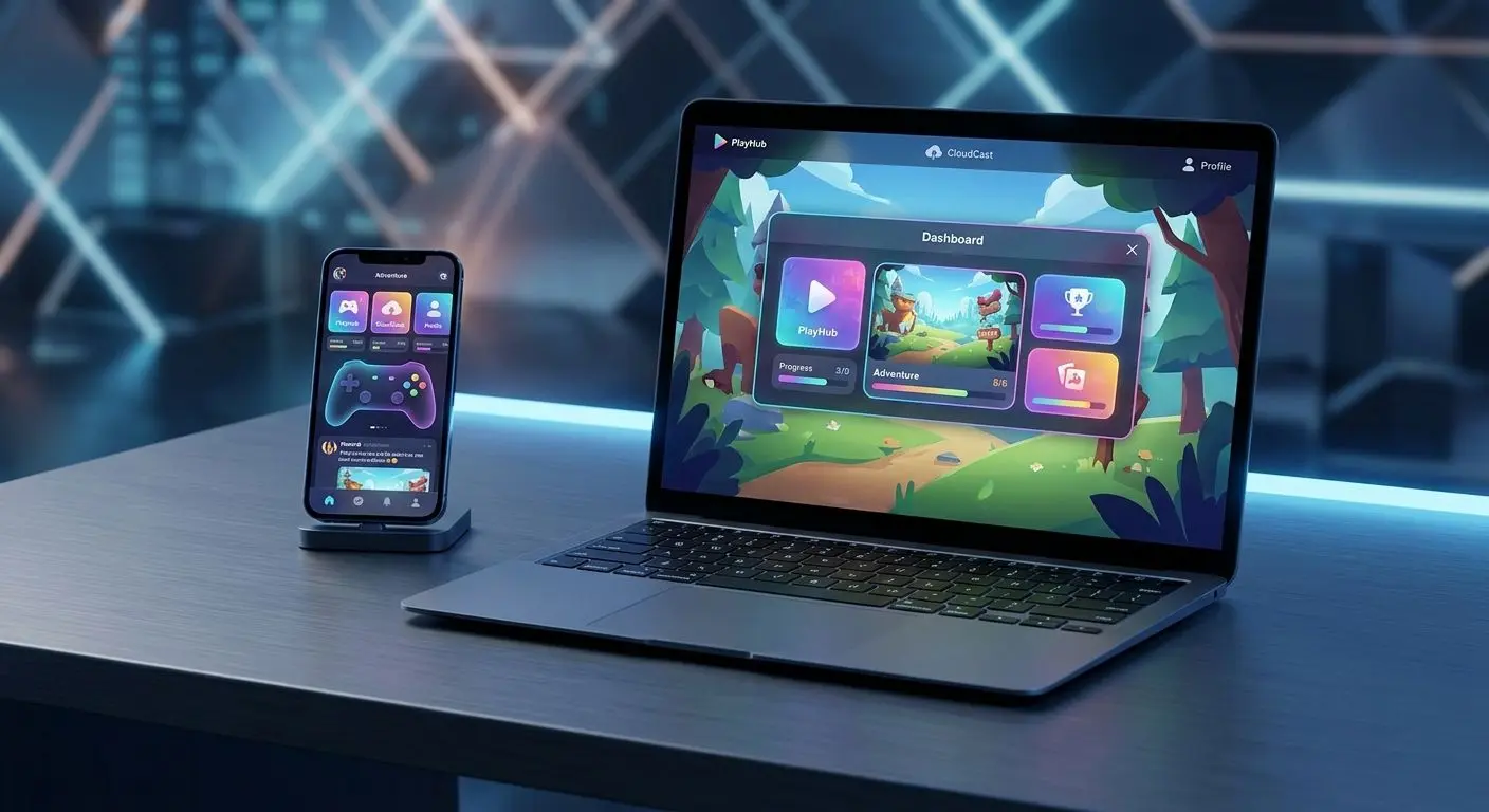Acesso ao jogo online em smartphone e portátil com a mesma conta