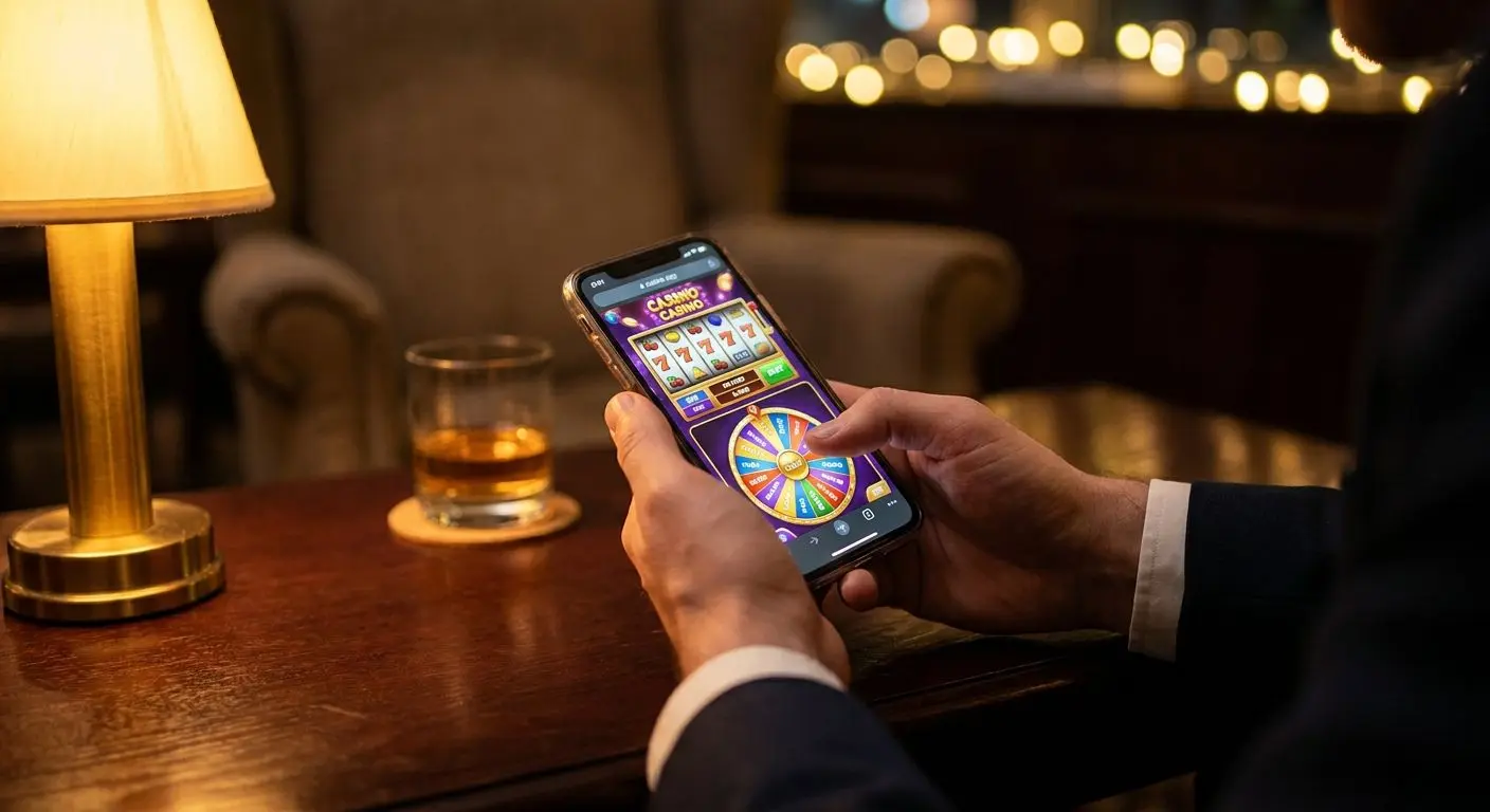 Jogos móveis na Solverde App Sessão de jogo na app em smartphone