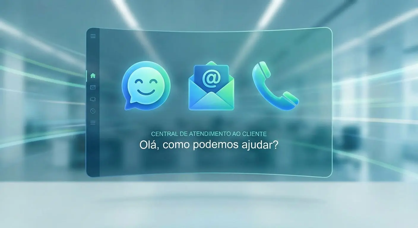 Ícones de chat, e-mail e telefone para apoio online