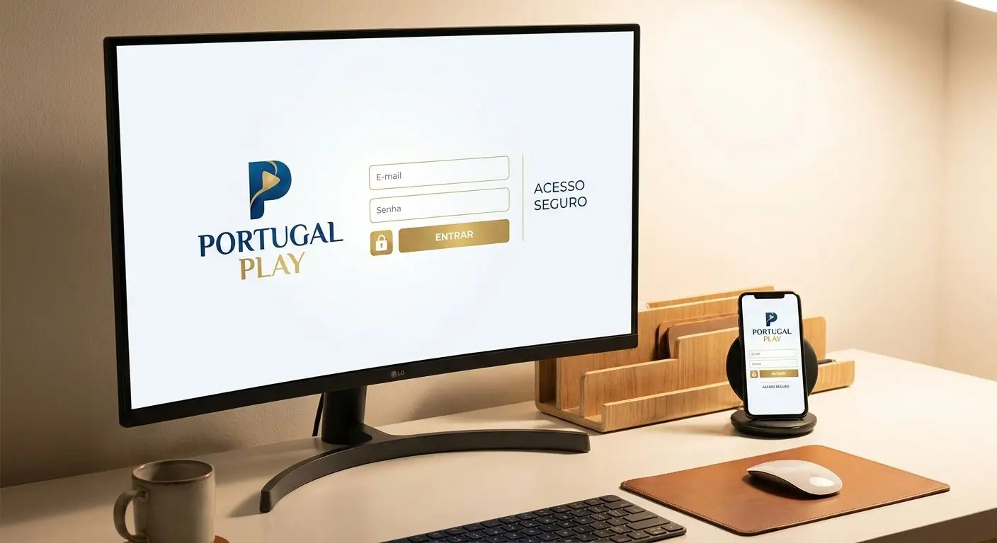 Login Solverde em desktop e mobile Interface de login em computador e telemóvel