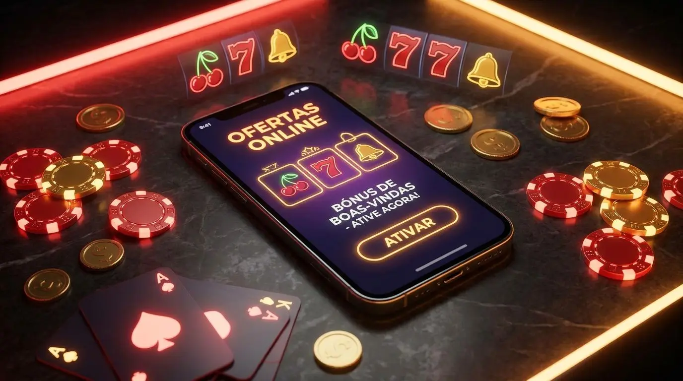 Promoções e códigos promocionais Solverde Visual de promoções online com fichas, símbolos de slots e interface móvel