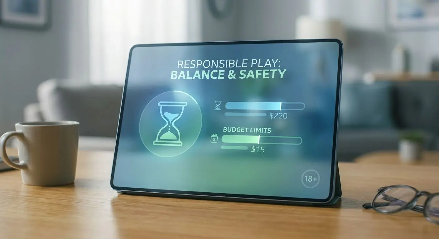 Jogo responsável e limites Imagem simbólica sobre jogo responsável com limites e 18+