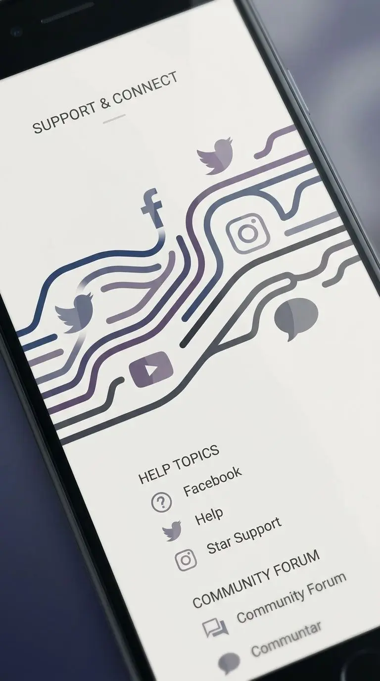 Redes sociais e contacto complementar Ícones de redes sociais em ambiente digital de apoio